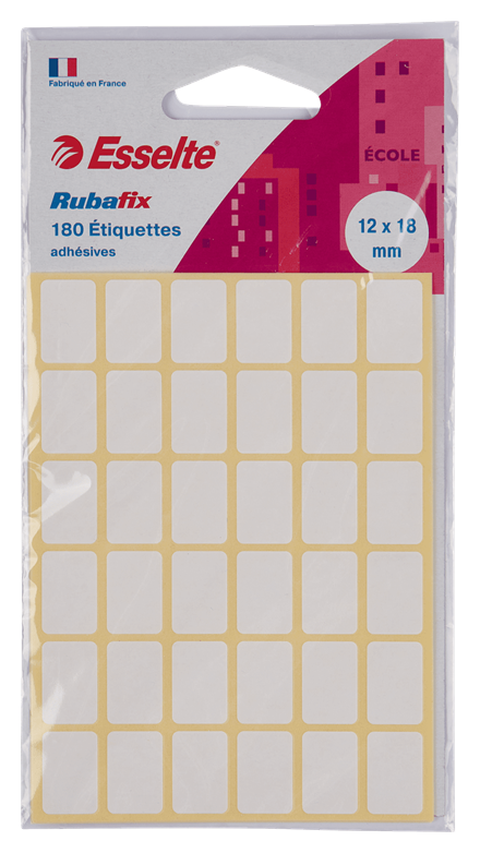Étiquettes congélation à base de papier de foin Esselte Rubafix. 25 x 50  mm. Etui de 24 (sans plastique).